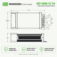 Alimentation LED XINRUI XRF-300B-12 AC/DC étanche à sortie unique 12VDC 300W pour éclairage extérieur et signalétique