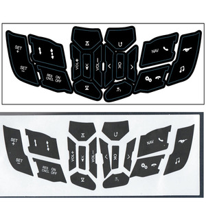 Pegatinas para botones de control del volante para Ford Mustang 2015-2022, parche adhesivo de estilo negro, 17x5,5 cm - Product Image 3