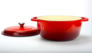 <span class=keywords><strong>Cocotte</strong></span> <span class=keywords><strong>en</strong></span> <span class=keywords><strong>fonte</strong></span> émaillée de 6 pintes, <span class=keywords><strong>grande</strong></span> capacité, pour braiser, cuire le pain et comme four hollandais - Product Image 3