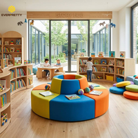 Fournisseur de mobilier de bibliothèque, canapé modulaire sectionnel coloré, doux et durable pour les bureaux scolaires, les bureaux et les salles d'attente
