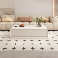 Table basse moderne en bois réglable style bonhomme de neige crème pour salon en appartements de petite taille - Mobilier de maison