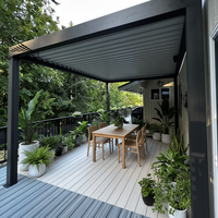 Pergola bioclimatique Airfun en aluminium à lames orientables - Noir, résistante à la neige et à l'eau, conçue pour une utilisation en extérieur (patio, terrasse)