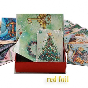 Cadeau <span class=keywords><strong>de</strong></span> divination <span class=keywords><strong>de</strong></span> Noël personnalisé unique Jeu <span class=keywords><strong>de</strong></span> cartes <span class=keywords><strong>de</strong></span> tarot à bord rouge - Product Image 2