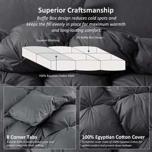 <span class=keywords><strong>Couette</strong></span> en <span class=keywords><strong>plumes</strong></span> d'oie luxueuse, épaisse, respirante et moderne, avec housse 100% coton égyptien, poids de garnissage 95 oz, toutes saisons, pour la maison - Product Image 6