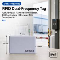 Produsen Tag RFID Dual-Frequency 125KHz 2.4GHz dengan Trigger, Jangkauan Wake-up 10m, Jangkauan 100m, IP67 untuk Pelacakan Otomatis Masuk Keluar Gudang