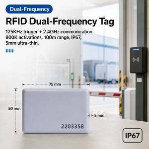 Etiqueta RFID de Doble Frecuencia 125KHz 2.4GHz del Fabricante, Alcance de Activación de 10m, Alcance de Lectura de 100m, IP67, para Control de Entrada/Salida de Almacenes y Seguimiento Automático - Product Image 1