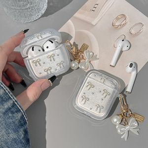 Funda de Silicona Transparente con Lazo de Moda para <span class=keywords><strong>Airpods</strong></span> 1 2 3 4 Gen, con Purpurina, para <span class=keywords><strong>Airpods</strong></span> Pro 3, Venta al Por Mayor - Product Image 3