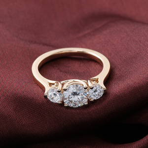 Hot Sale Fine Jewelry Engagement Wedding <strong>Rings</strong> 18k 14k 10k Solid Gold Round Brilliant Cut <strong>Moissanite</strong> Diamond <strong>Rings</strong> for Women <strong>Men</strong> - Product Image 2