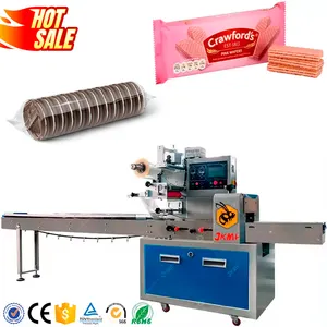 Automatic On Edge Biscuit Flow Packing Machine For Round Sandwich Biscuit Packing Machine Small Wafer Biscuit Packing Machine