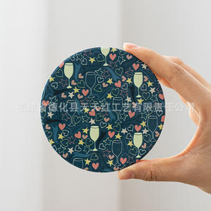 <b>Ceramic</b> Round <b>Coaster</b> With Anti Slip Design For Drinkware Accessories Quanzhou Made - Product Image 4