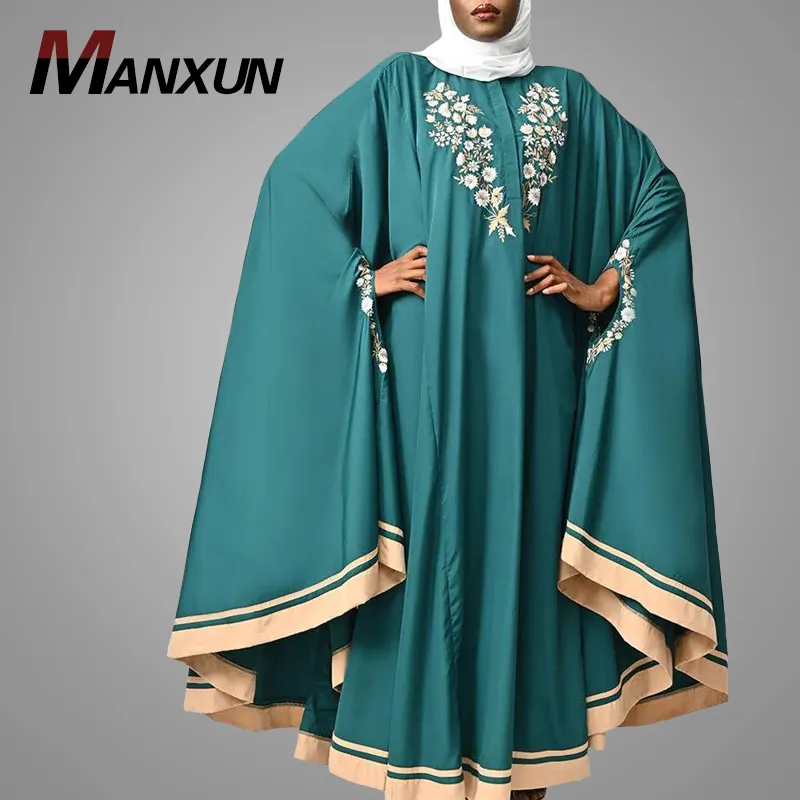 Loose קפטן שמלה יפה רקום מזרח התיכון הערבי בגדי נשים מוסלמיות באיכות גבוהה שמלת העבאיה