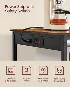 <span class=keywords><strong>VASAGLE</strong></span> Étagère de <span class=keywords><strong>cuisine</strong></span> industrielle de 47.2 pouces de largeur, support pour micro-ondes, îlot de <span class=keywords><strong>cuisine</strong></span> à 3 niveaux avec prise de courant - Product Image 4