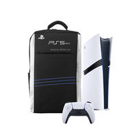 Sac à dos de protection confortable à grande capacité avec fermeture éclair en nylon pour console PS5 PRO avec bandoulière