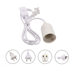 US AU UK EU a E27 Cable de alimentación LED Cabezal de luz colgante con interruptor 1,8 m Enchufe de bombilla Material de PC Base de tornillo Portalámparas - Product Image 2