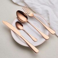 Vente de luxe or restaurant cuillère fourchette couteau en acier inoxydable couverts 72pcs ensemble avec étui