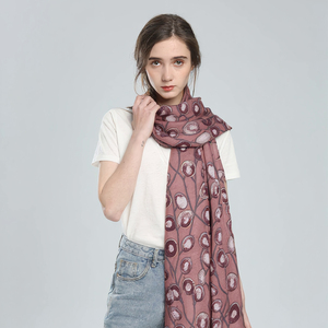 Luxury Satin-Like Gold Foil Long Scarf 180x90cm Elegant Printed Shawl Wrap for Women Winter Scarf - Product Image 1