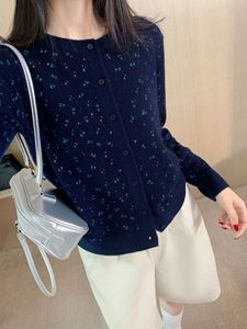 Suéter Cárdigan de Punto para Mujer, Cuello Redondo, Estampado <span class=keywords><strong>Floral</strong></span> Pequeño, Digital, 2026 - Product Image 5