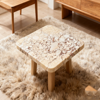 Table basse de salon PAIA STONE en marbre naturel, design luxueux, personnalisable, en marbre Calacatta Viola
