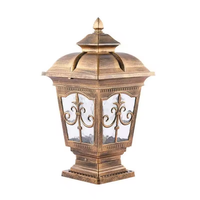 Lampes de colonne carrées en aluminium antique avec verre LED, étanches IP65, résistantes à la pluie, pour extérieur