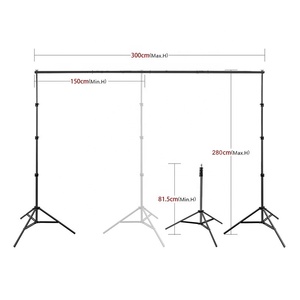 Support de toile de <span class=keywords><strong>fond</strong></span> rétractable taille 3m * 3m et <span class=keywords><strong>trépied</strong></span> de barre transversale noir <span class=keywords><strong>trépied</strong></span> d'écran de <span class=keywords><strong>fond</strong></span> de <span class=keywords><strong>studio</strong></span> photo avec roues - Product Image 4