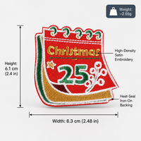 Fabricant de patchs de Noël personnalisés, appliques brodées pour les fêtes, designs variés pour vestes, sacs, chapeaux, vêtements, vente en gros