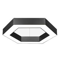 Lampe de bureau LED hexagonale en fer en forme de nid d'abeille, hauteur réglable, 6000K, corps noir, luminaire suspendu pour bureaux, gymnases, studios de danse