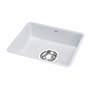 [BAEKJO] ENAMEL 540 WHITE SINGLE BOWL SINK 1.2T Anti <b>Scratch</b> Steel Premium Machine-Made <b>Square</b> Design Undermount Kitchen - Product Image 2