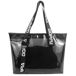 New Style Fashion Waterproof 2-in 1 <b>Clear</b> PVC Shopping Tote <b>Bag</b> Lightweight Large Capacity Portable Travel Shoulder <b>Bag</b> - Product Image 5