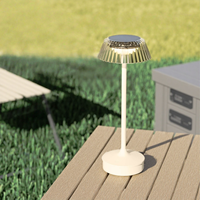 Lampe de table solaire d'intérieur et d'extérieur, abat-jour transparent, gradation progressive, portable, étanche, jardin, patio, lumière nocturne sans fil