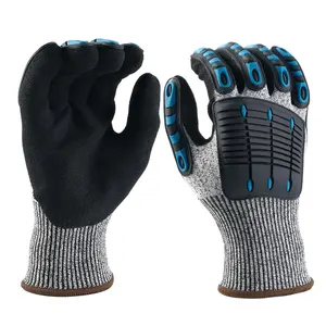 Jauge 13 HPPE tricoté TPR Anti-impact résistant aux coupures mécanicien sécurité industrielle travail de protection gants à main enduits de nitrile