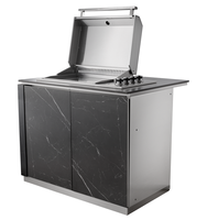 Îlot de cuisine d'extérieur avec bar Table Îlot de barbecue Étanche Îlot de cuisine d'extérieur Tout en acier inoxydable Cuisine d'extérieur