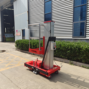 Toko cetak Hotel restoran tali kawat hidrolik tiang aluminium ganda Platform angkat kerja udara elektrik merek Tiongkok - Product Image 4