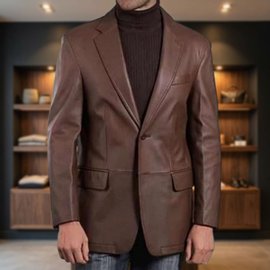 Chaqueta de Cuero Genuino Personalizada, Estilo Casual, Resistente al Agua, al Viento y al Aire, con Cierre, Unisex, para Motociclistas, Invierno - Product Image 1