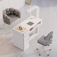 Ensemble professionnel de table et chaise de manucure pour une personne, comprenant un aspirateur pour salons de manucure