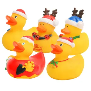 Заводская распродажа, Игрушки для ванны, резиновые игрушки для утки, Санта-Клауса, Рождественский фестиваль, желтые резиновые утки для детских подарков