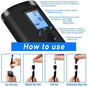 <span class=keywords><strong>Pompe</strong></span> à air électrique sans fil portable multifonctionnelle alimentée par batterie Newo pour voiture et vélo - Product Image 4