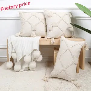 New Tassel Light luxury smart Nordic Pillows Tufting Embroidery Tassel Geometric cushion Pillow cover