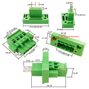 Conector de paso de pared con brida de 5.08mm y enchufe vertical tipo A/B - Juego completo macho-hembra en línea sin soldadura 2-24P - Product Image 2