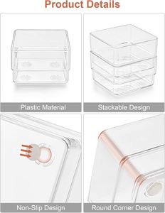 Kitchen Bathroom Spice <b>Shoes</b> Clothing Makeup Desk Stackable Five-Tier Drawer Dividers Clear Multifunction Storage Box Food - Product Image 5
