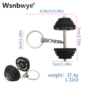 Phòng Tập Thể Dục Phụ Kiện Bền Cố Định Tay Vibrant Quà Tặng Tập Thể Dục Thông Tư Barbell Keychain Tùy Chỉnh Màu Đen Barbell Set Móc Chìa Khóa - Product Image 2