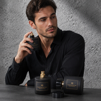 Flacon de parfum en verre noir mat de luxe 50ml 100ml, flacon de parfum vide avec logo personnalisé, estampage doré pour commande d'échantillon