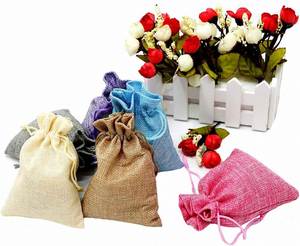 Wholesale Candy Spice Retail Gift Wedding Dustproof <b>Drawstring</b> Colored Small Linen <b>Bags</b> for Jewelry - Product Image 5
