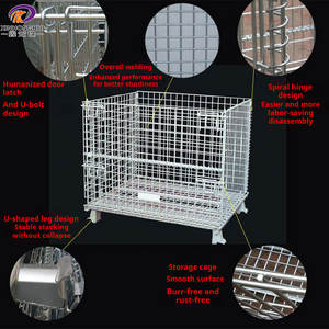 Conteneur en treillis métallique galvanisé à chaud pliable pour entrepôt, installation et démontage flexibles, équipement de stockage de marchandises - Product Image 2