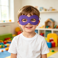 Masque oculaire demi-cercle uni et lumineux avec cordon élastique, idéal pour le carnaval, les anniversaires et le cosplay