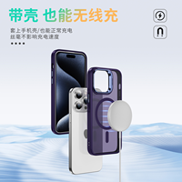 Étui de téléphone portable robuste et résistant avec fonction de charge pour iPhone 15 Pro Max, coque transparente rigide