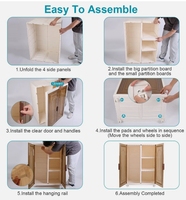 Armoire portable traditionnelle en plastique à 4 cubes empilables pour adultes, pliable, avec 4 étagères de rangement, pour chambre à coucher, pour suspendre les vêtements à la maison