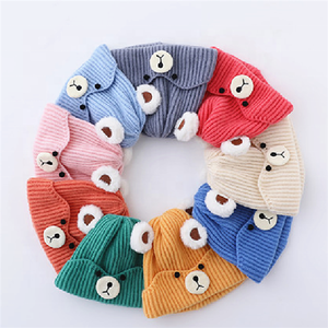 <span class=keywords><strong>Bonnet</strong></span> <span class=keywords><strong>tricot</strong></span>é pour bébé, nouveau Design, chaud, doux, décontracté, mignon, ours de dessin animé, automne, hiver, 2022 - Product Image 1