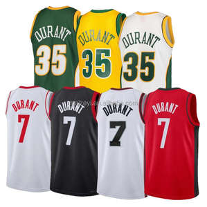 开尔文·杜兰特定制复古经典城市复古男式缝制篮球运动衫的最佳品质 - Product Image 1