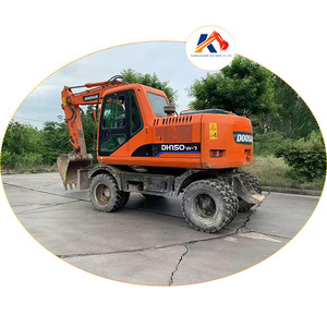 Excavadora hidráulica de cadenas con ruedas Doosan DH220LC-7 usada en venta, modelo DH150W-7, maquinaria de construcción Doosan - Product Image 1