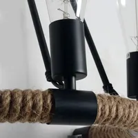 Applique murale LED en fer de style asiatique, blanc chaud, pour salle à manger